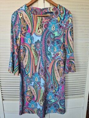 Tommy Hilfiger Women's Jaipur Paisley Bell-Sleeve Sheath Dress Size 2